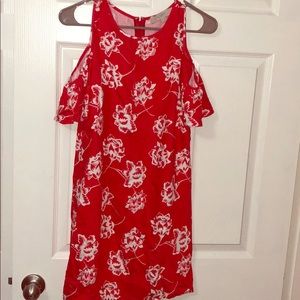 Loft floral print cold shoulders dress